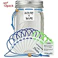 Zegghead Re-Usable Mason Jar Labels, Jar Tags with Elastic String, Sharpie & COPIC Compatible, Bottle Labels, Spice Labels, Canning Labels, Made in USA, 12pcs