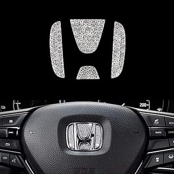 Amazon Com Bling Steering Wheel Logo Caps For Honda Diy Diamond Crystal Emblem Accessories Interior Decorations Compatible For Women Honda Civic Accord City Fit Cr V Xr V Ur V Odyssey Crosstour Vezel 13 Automotive