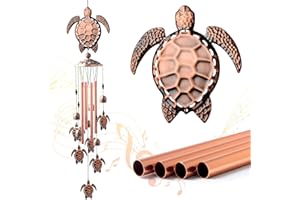 JOBOSI Turtle Wind Chimes 32" Sea Turtle Gifts for Women Mom Grandma Birthday Gifts Turtle Gardening Gifts for Turtle Lovers Hanging Metal Turtle Boho Ornament for Home Garden Yard Patio Outdoor Decoration