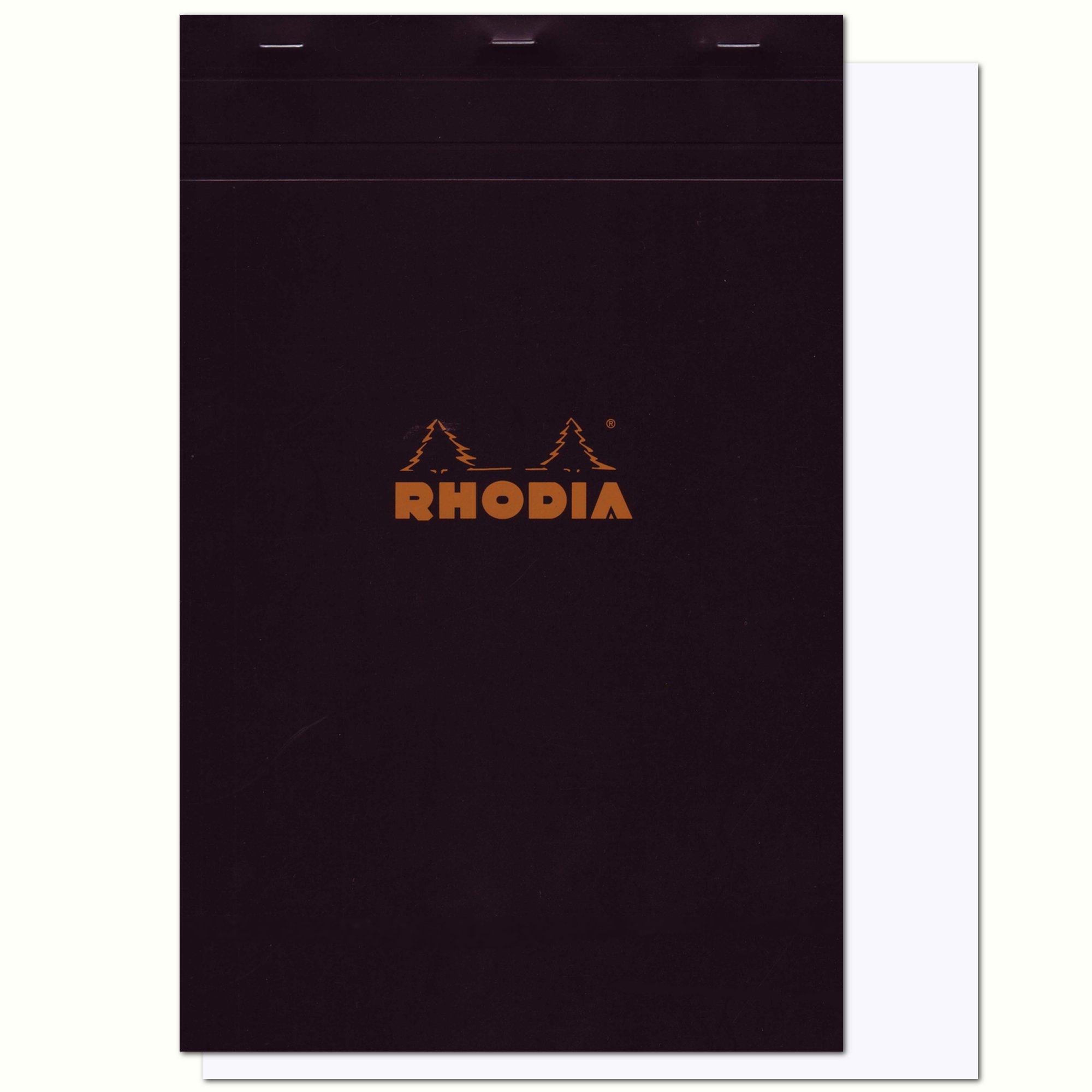 RHODIA 190009C - Stapled Notepad N°19 Black - A4+ - 80 Detachable Sheets - Plain White Clairefontaine Paper 80 g/m - Soft, Resistant and Waterproof Coated Card Cover - Basics