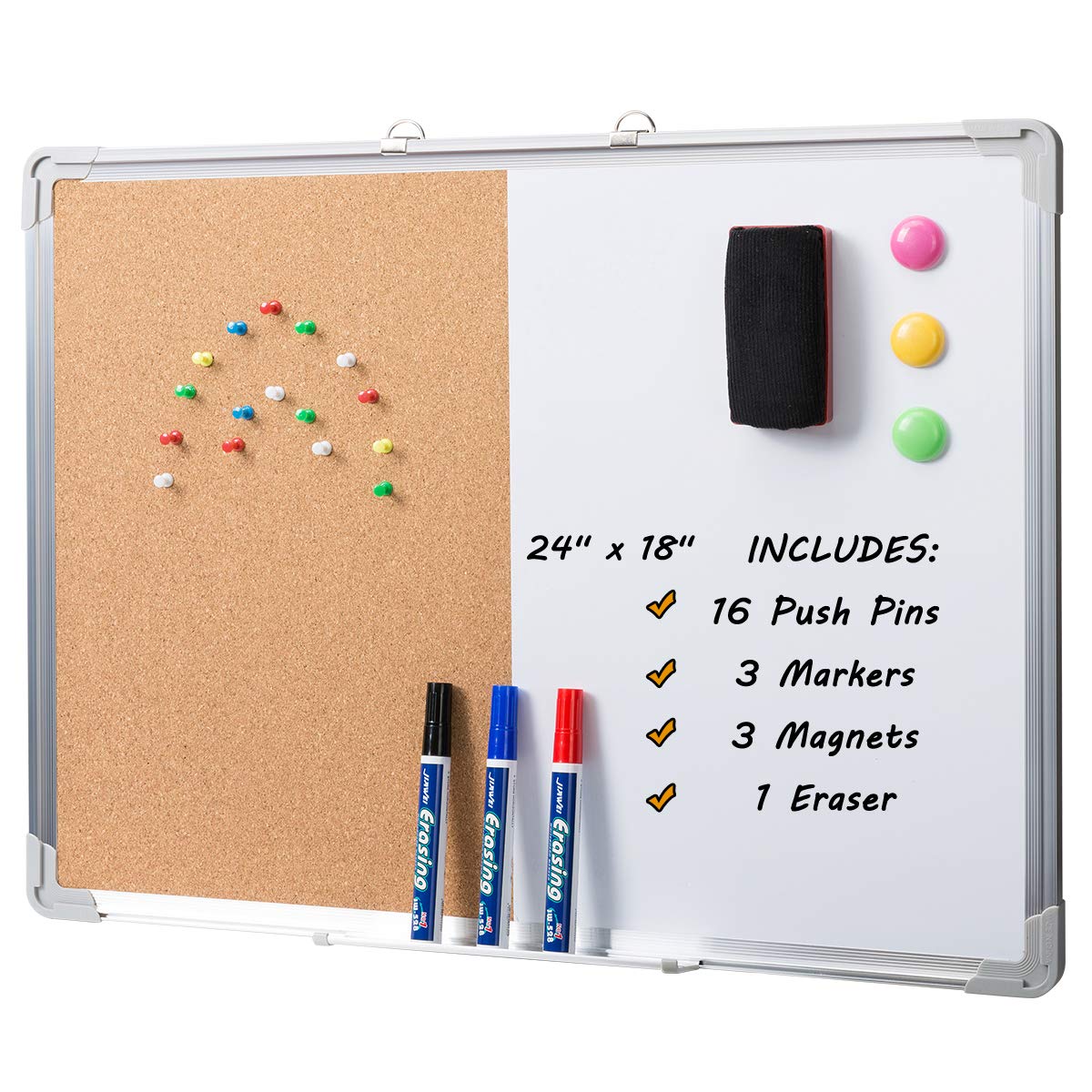 Marble Field 24" x 18" Whiteboard & Cork Board