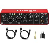 Tiimge USB Audio Interface for PC, 2x2 Recording Interface with 48V Phantom Power, 24Bit/192kHz Studio Sound, XLR/TRS Inputs, Low Latency Monitoring for Guitar, Podcast, Music Production &amp; Home Studio