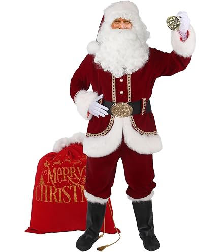 Amazon.com: Majestic Santa Suit Mens Christmas Xmas Holiday Outfit