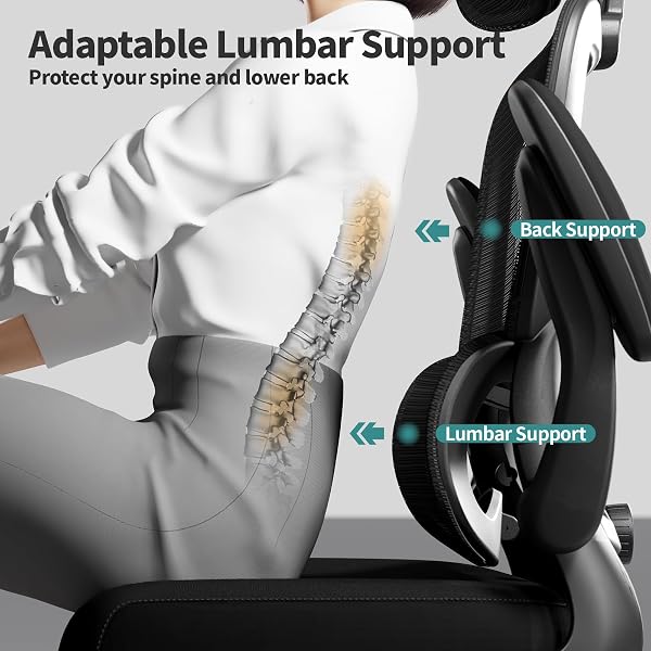 TRALT OFFICE CHAIR ERGONOMIC DESK CHAIR, 330 LBS HOME MESH OFFICE DESK CHAIRS WITH WHEELS, COMFORTABLE GAMING CHAIR, HIGH BACK OFFICE CHAIR FOR LONG HOURS (BLACK)