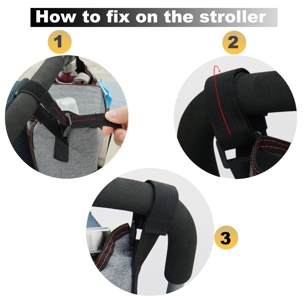 BlueSnail Stroller Bag Fits Stroller Organizer - Extra-Large Storage Space for iPhones, Wallets, Diapers, Books, Toys, iPads (Grey) : Baby