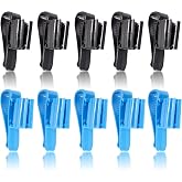 10PCS Fish Tank Bucket Hose Clips Aquarium Fishes Tank Pipe Clamp | Aquarium Toilet Fish Tank Water Hose Clip Fish Hose Holder Suit for Water Pipe with Diameter of 0.59-1.18'' (Black, Blue)