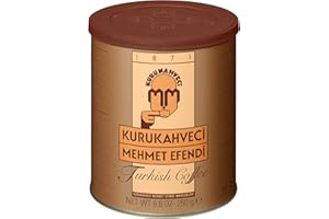 KURUKAHVECI MEHMET EFENDI Turkish Coffee, Arabica Beans, Roasted Ground,Rich Aroma, Fresh, Medium to Heavy-bodied, Original Taste Since 1871 (8.8 OZ / 250 Gr)