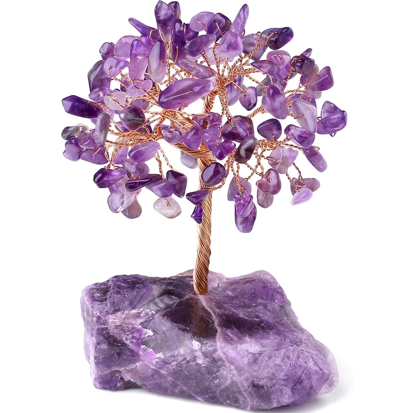 XIANNVXI Crystal Tree Amethyst Tree Purple Crystal Tree of Life Money Tree Reiki Purple Ornaments for Shelve Desk Cute Desk Accessories Unusual Gifts Women
