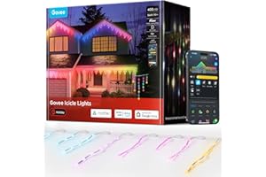 Govee Icicle Lights, Smart RGBIC Christmas Lights for Outside, 33ft with 400 LEDs Icicle Light Outdoor, IP67 Waterproof, Music Sync, Voice Control, 78+ Scene Modes for Christmas Decor