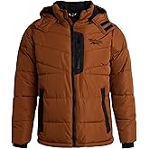 Reebok Mens Winter Jacket - Thick Heavyweight Ski Winter Coat - Warm Insulated Quilted Hooded Puffer Coat for Men