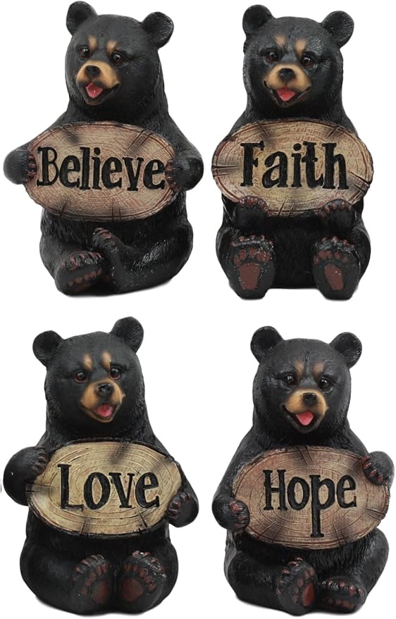 Amazon Com Ebros Set Of Four Inspirational Bears Statues