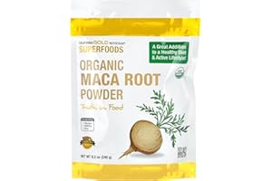 CALIFORNIA GOLD NUTRITION Organic Peruvian Maca Root Powder, USDA Organic, Certified by A Bee Organic, Non GMO, 8.5 oz (240 g) Pure Powder