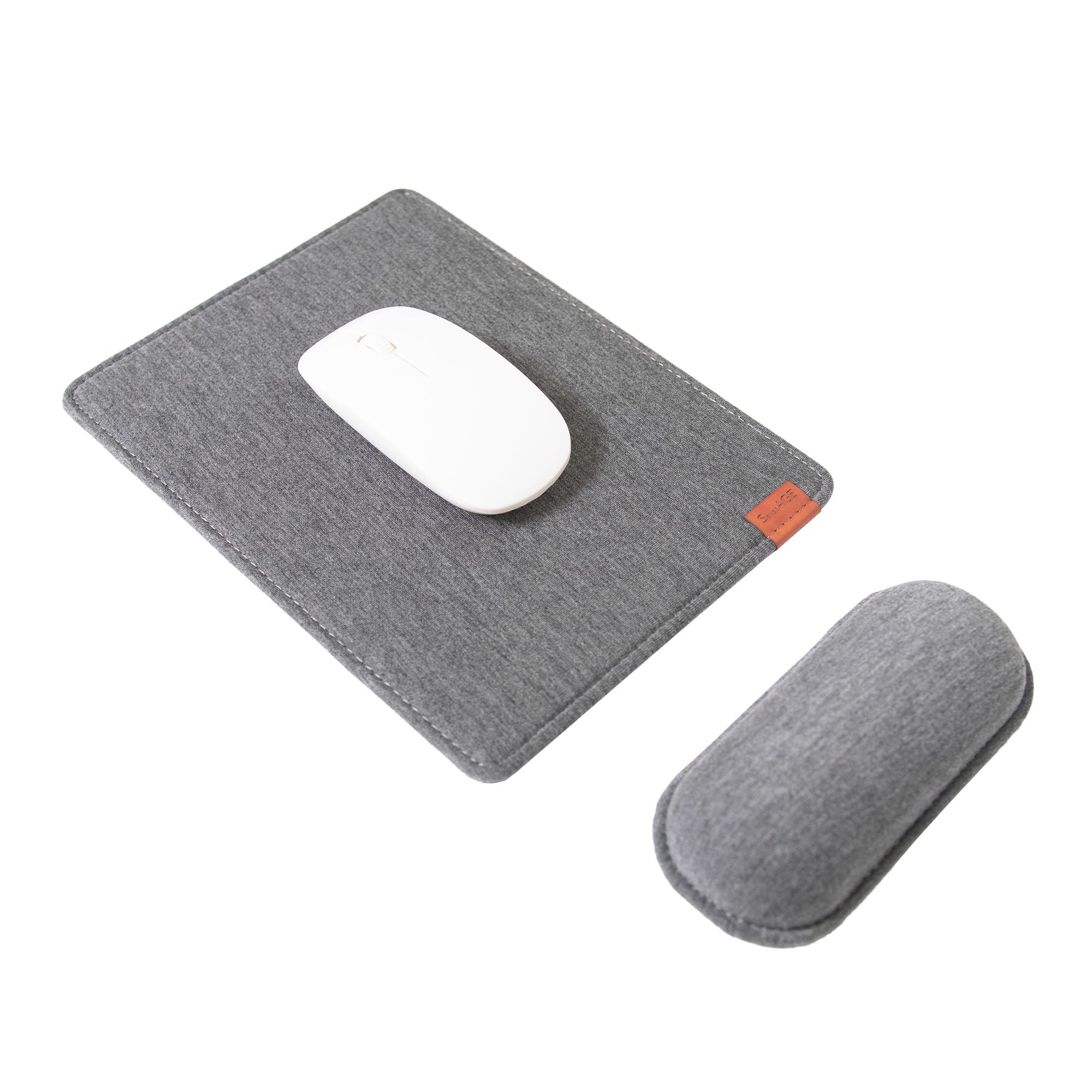 SenseAGE Mouse Mat and Wrist Support Set, Wrist Rest Mouse Pad with Non-Slip Base, Smooth and Durable Surface, Easy Sliding and Wrist Pain Relief, Compatible with Laser and Optical Mice, Dark Grey