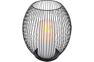 OLEEK small outdoor candle holders for patio - pillar candle holder - black wire candle holder for table centerpiece - iron lantern decorative candles - farmhouse decor - Fireplace metal candle holder