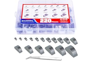 FullMayPro 220PCS Metric Woodruff Key Assortment Kit in 17 Most Popular Sizes, Woodruff semicircle Key,Half Moon Key,Shaft Crank Key,Keyway for Fasteners Mechanical Industry Crankshaft