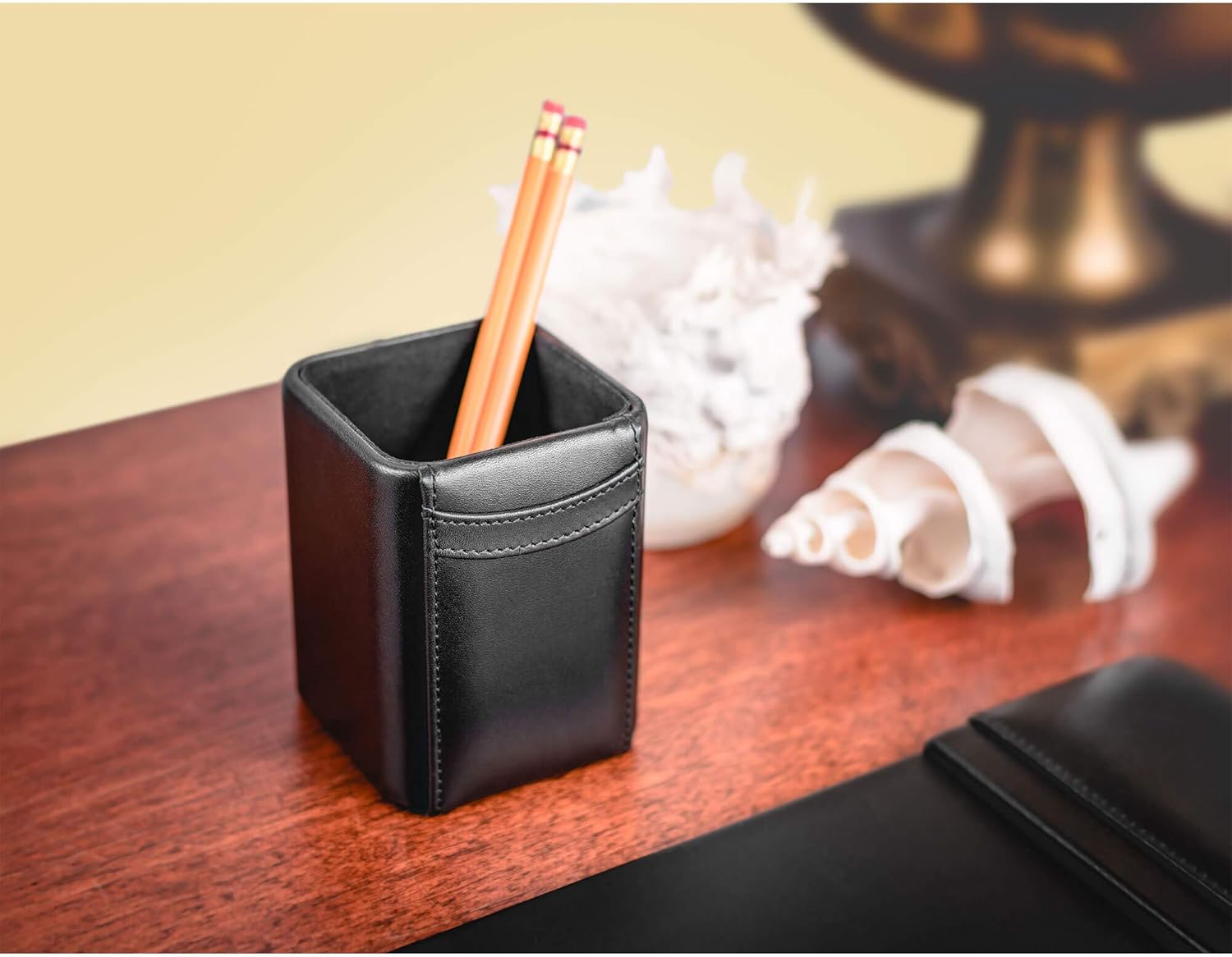 Dacasso Pencil Cup, Black Desk Tidy Pen Holder - Image 4