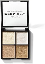 Technic Mega Glow Highlighter Palette 4 Shimmer Powders 10g Vegan view 1