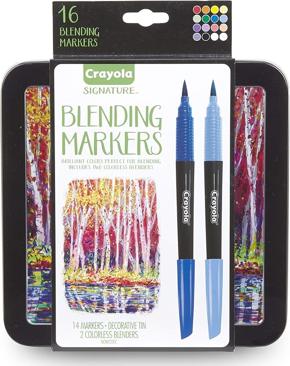 Crayola Signature Blending markers, Perfect for Blending, 14 Brilliant