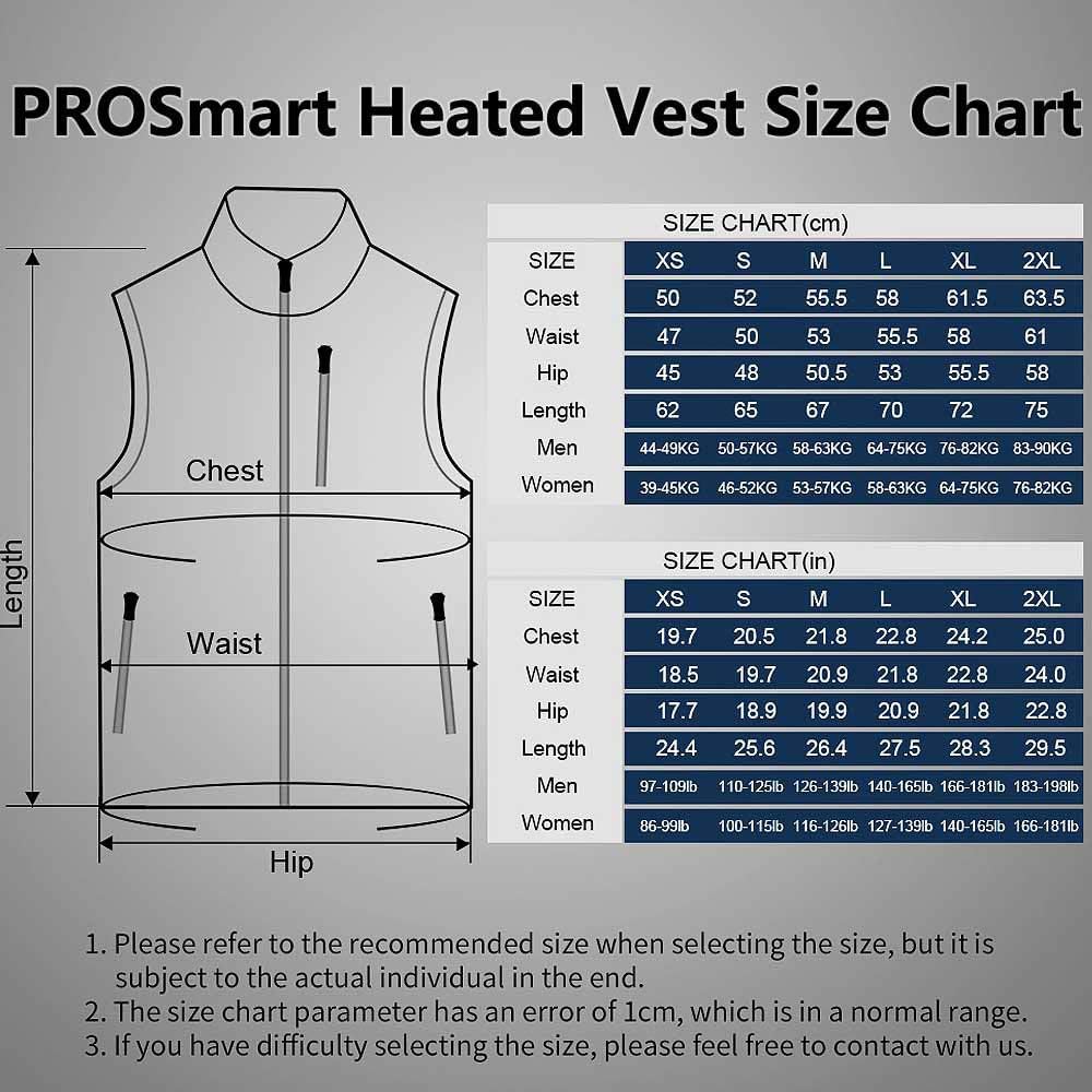 PROSmart Heated Vest Polar Fleece Lightweight Waistcoat with USB Battery Pack for Men and Women (Unisex): Clothing