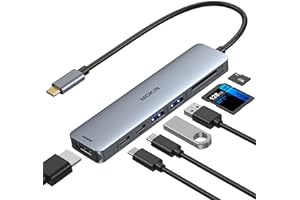 MOKiN USB C Hub HDMI Adapter for MacBook Pro/Air, 7 in 1 USB C Dongle with HDMI, SD/TF Card Reader, USB C Data Port,100W PD, and 2 USB 3.0 Compatible for MacBook Pro/Air, Dell XPS, Lenovo Thinkpad.