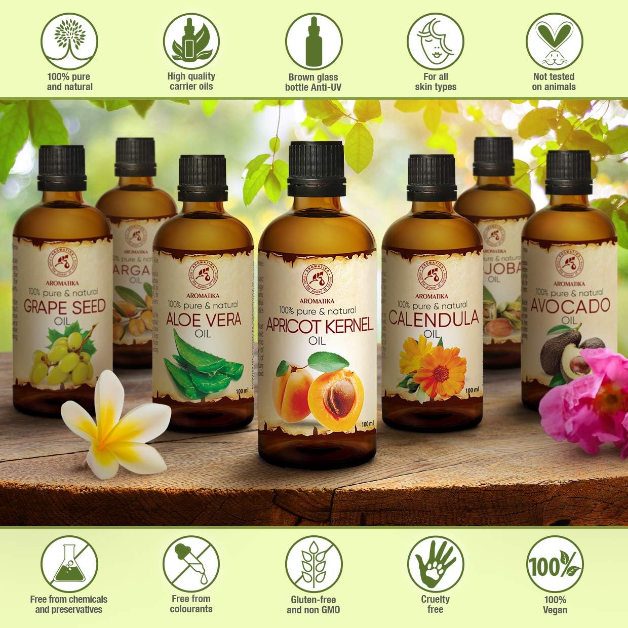 Apricot Oil 100ml, Prunus Armeniaca Oil, Italy, 100% Pure & Natural, Good for Skin, Hair, Body, Face Care, Glass Bottle - Image 3