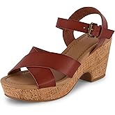 CUSHIONAIRE Women's Rosie Cork Wedge Sandal +Memory Foam