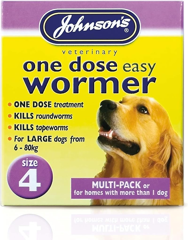 Johnson's Vet One Dose Wormer for Dogs and Puppies 6-80 kg 8 x 500mg