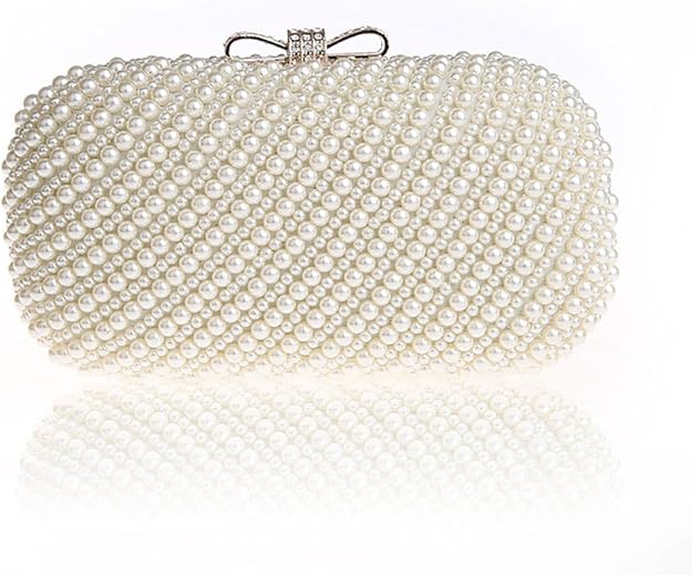 HONGCI Falso brillo reborde de perlas de la boda bolso de novia banda