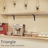 HAOCHEN 10 Pcs Heavy Duty Shelf Brackets 150x95 mm Black Triangle 90° view 6