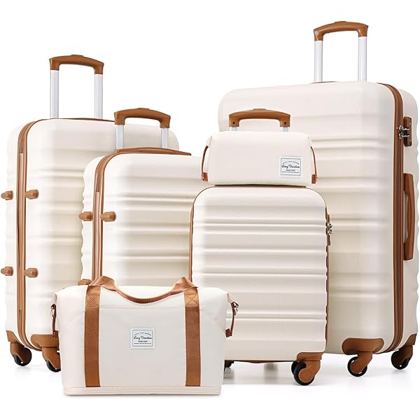 Carry On Cream Luggage Set Kono Luggage Set Piece Carry On