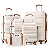 LONG VACATION 6 Piece Luggage Set Carry on Suitcase