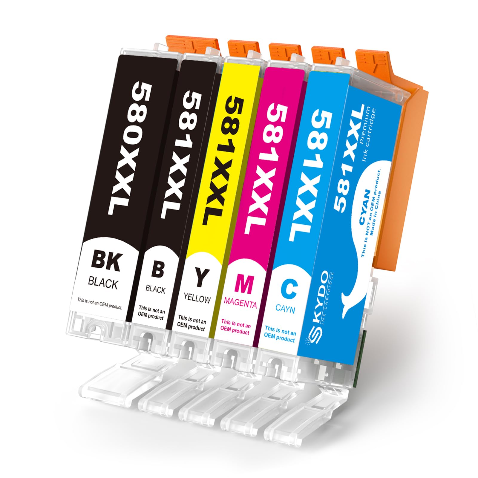 Skydo 580 & 581 XXL Ink Cartridges Compatible for Canon PGI-580XXL CLI-581XXL TS705 TS8150 TS9150 TS6350 TS6250 TS8250 TR8550 TR7550 TS8151 TS8251 TR8500 TS6251 TS8350 TS9155 TS6300 TS6351 (5 Pack)