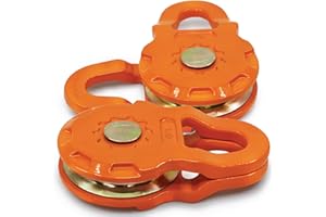 GA GEARAMERICA GearAmerica Smart Snatch Block Pulley, ATV/UTV Winch Snatch, Change Direction or Increase Mechanical Advantage, 24,000 Lbs (12T) - Ideal for Side by Side, Off Road Vehicles - 2 Pack, Orange