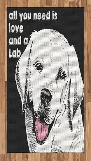Lunarable Alfombra de área Animal, diseño de Perro Labrador Vintage con