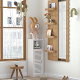 Dripex 3 Tier Bathroom Floor Cabinet White Storage with Door 80x22x25cm view 5