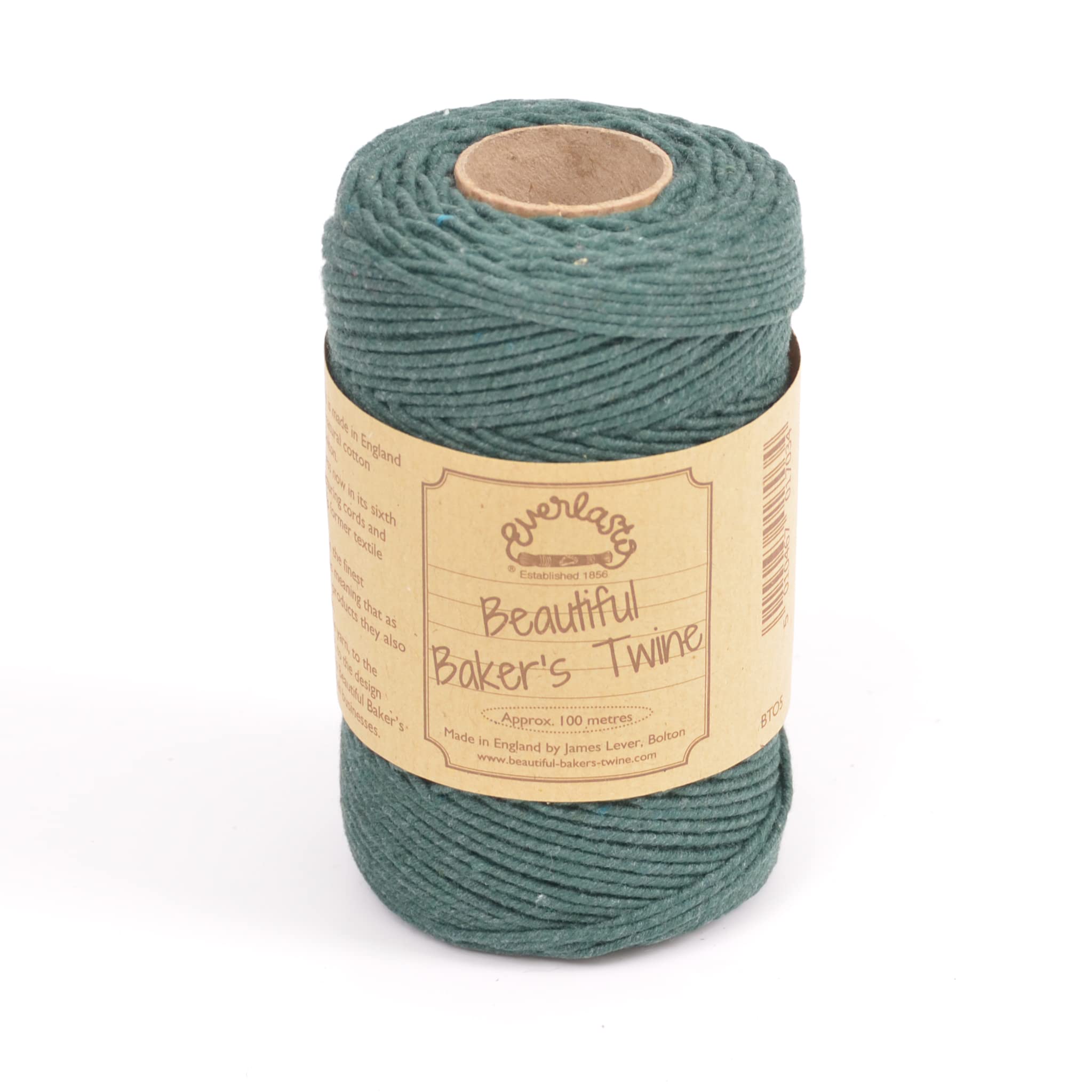 100m - Everlasto 'Solid' Beautiful Baker's Cotton Craft Twine (2mm approx) (MOSS GREEN)