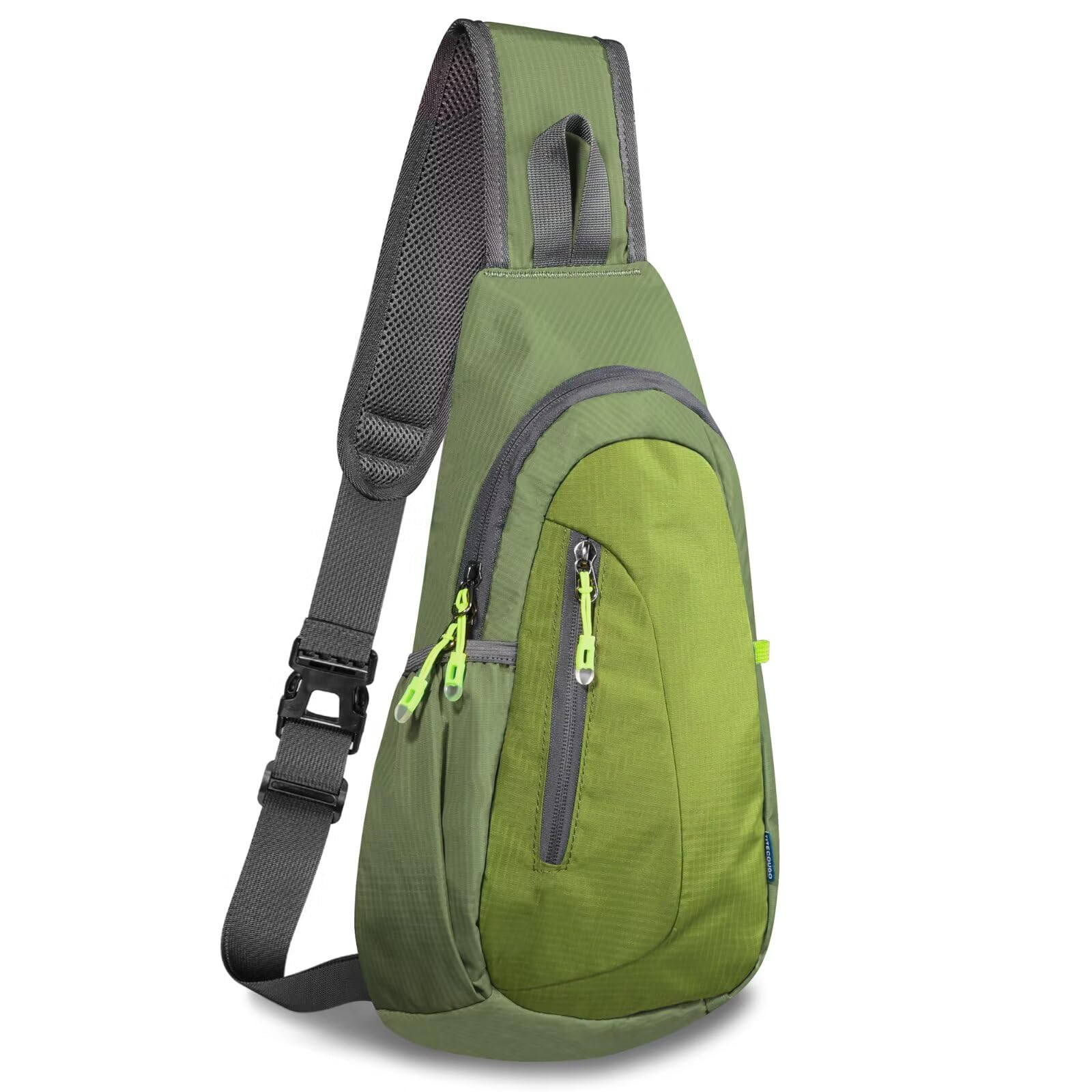 TITECOUGO Rucksack for Men Backpack Shoulder Bag Sling Small Bag Women Gym Bags Cross Body Running Work Healthy Back Chest Pouch Backpacks Daypack Camp Day Packs Sports Lightweight Army Green