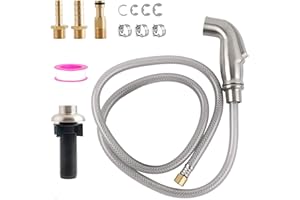 IFEALCLEAR Universal Kitchen Side Sprayer Compatible with Moen Faucet, Kitchen Sink Faucet Sprayer Replacement with Quick Connector/Hose/Holder, Pull Out Sprayer Head Replacement, Easy to Install, Brushed Nickel