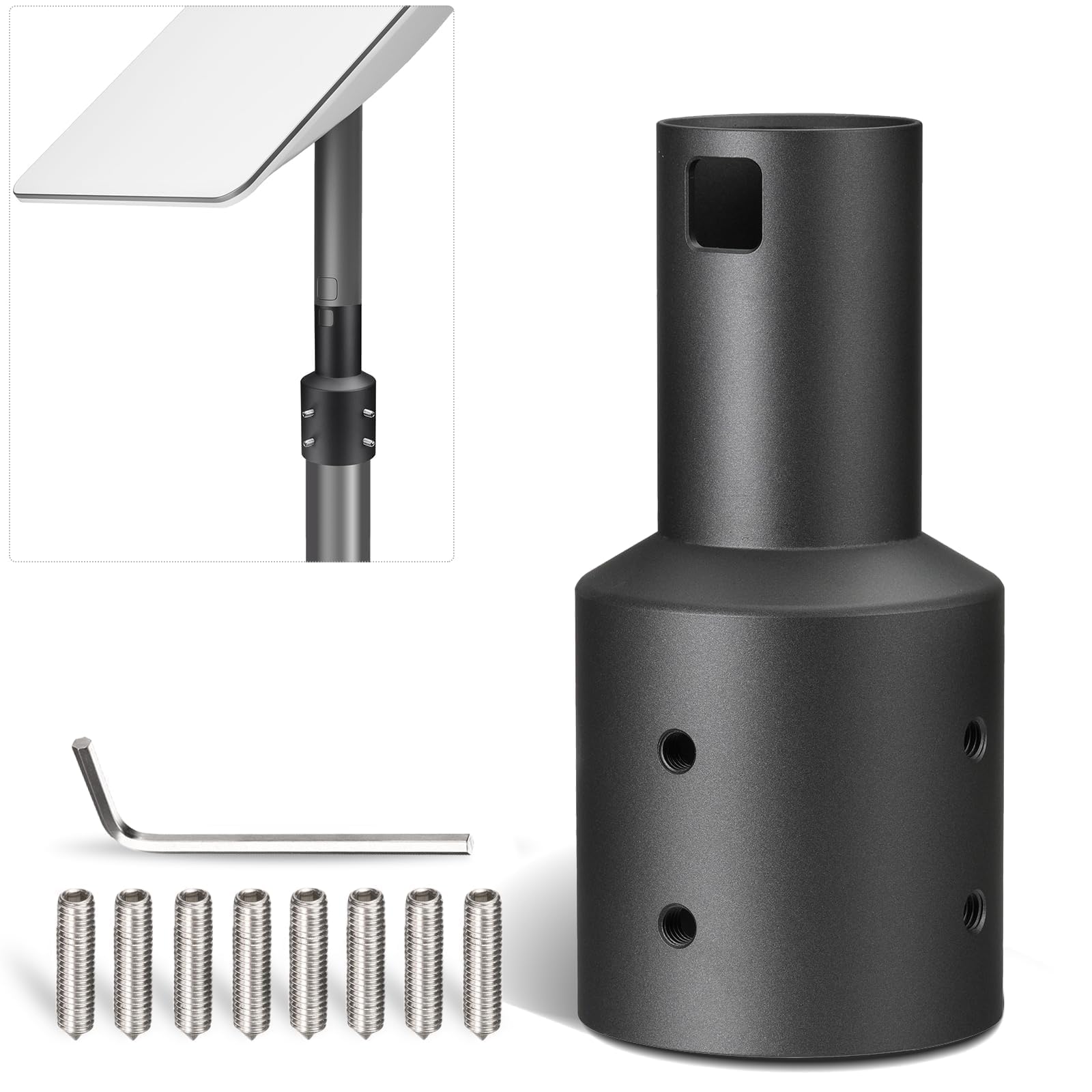 Bingfu Sleeve Adapter Mast Pole Mounting Kit for Gen2 V2 Dish Satellite Antenna - Fits Pipe Diameters Up to 2 inches - Secure Sleeve Mount with Anti-Rotation Rib for Internet Kits