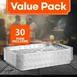 BURNTOP 30 Pack Disposable Aluminum Barbecue Trays 34 x 23 x 2.8 cm view 3