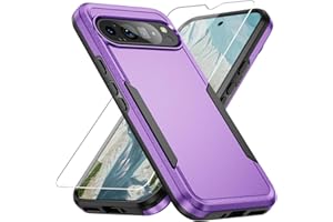 WARSIA for Pixel 9 Pro XL Case,Google Pixel 9 Pro XL Case,with Screen Protector,[Military Grade Drop Tested] Heavy-Duty Tough Rugged Shockproof Protective Case for Google Pixel 9 Pro XL, Purple
