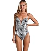 Sunshine 79 Womens Over The Shoulder Keyhole Plunge One Piece Swimsuit