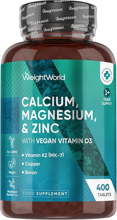 WeightWorld Calcium Magnesium Zinc Vitamin D Vegan 400 Tablets Supply