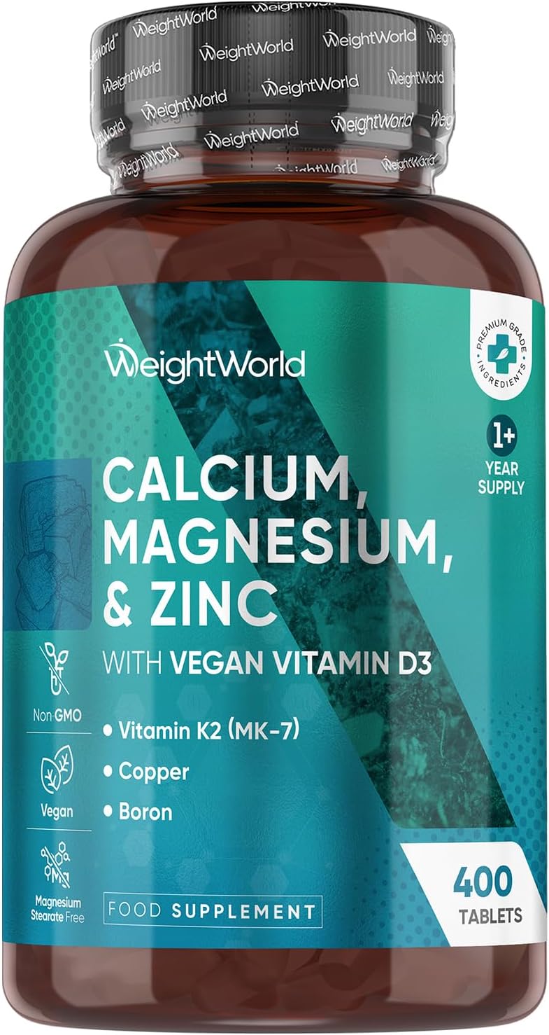 WeightWorld Calcium Magnesium Zinc Vitamin D Vegan 400 Tablets Supply