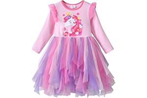 DXTON Toddler Kids Casual Tulle Tutu Party Dresses Princess Clothes for Little Girls