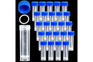 Aemygo 200PCS 5ml Plastic Small Vials with Screw Caps Sample Tubes Cryotubes,PP Material, Free from DNase, RNase, Human DNA