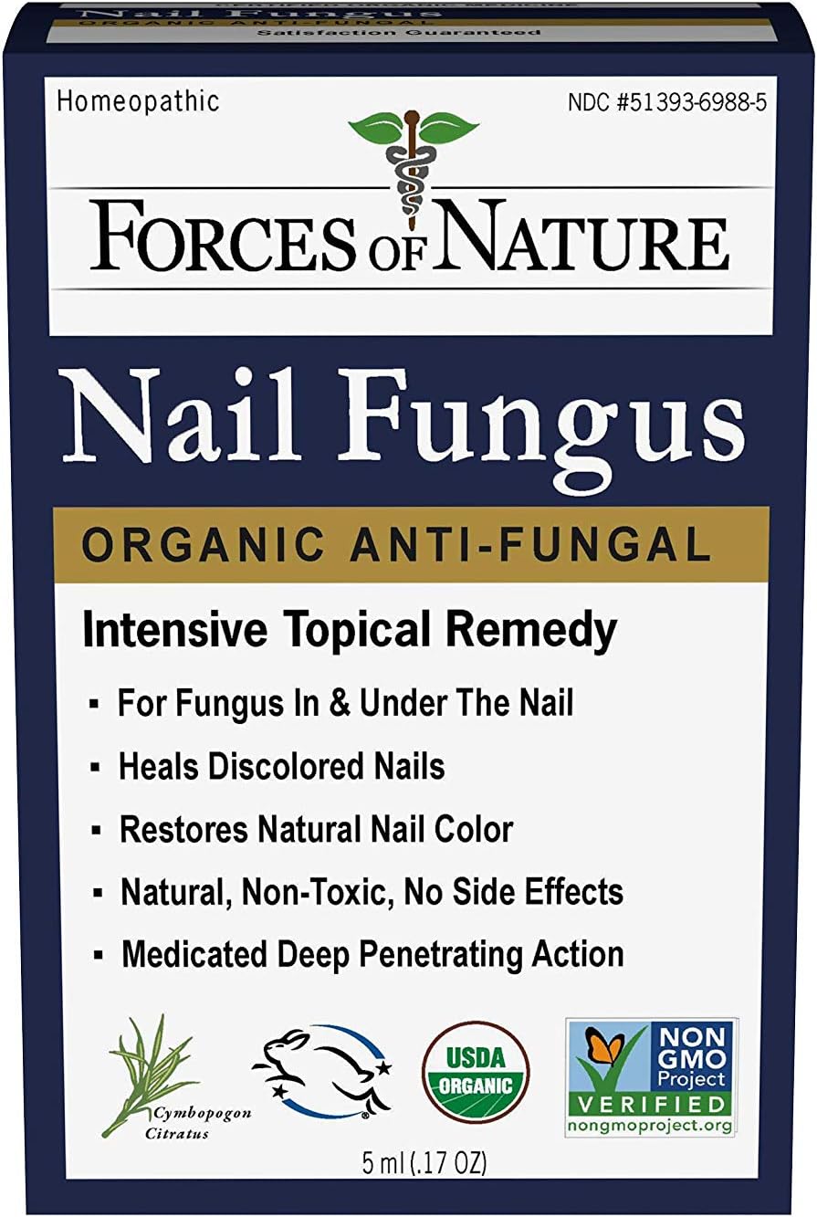 Forces of Nature -Natural, Organic Nail Fungus Treatment (5ml) Non GMO, No Harmful Chemicals, Nontoxic –Fight Damaged, Cracked, Brittle, Discolored Yellow and black Toenails, Fingernails: Health & Personal Care