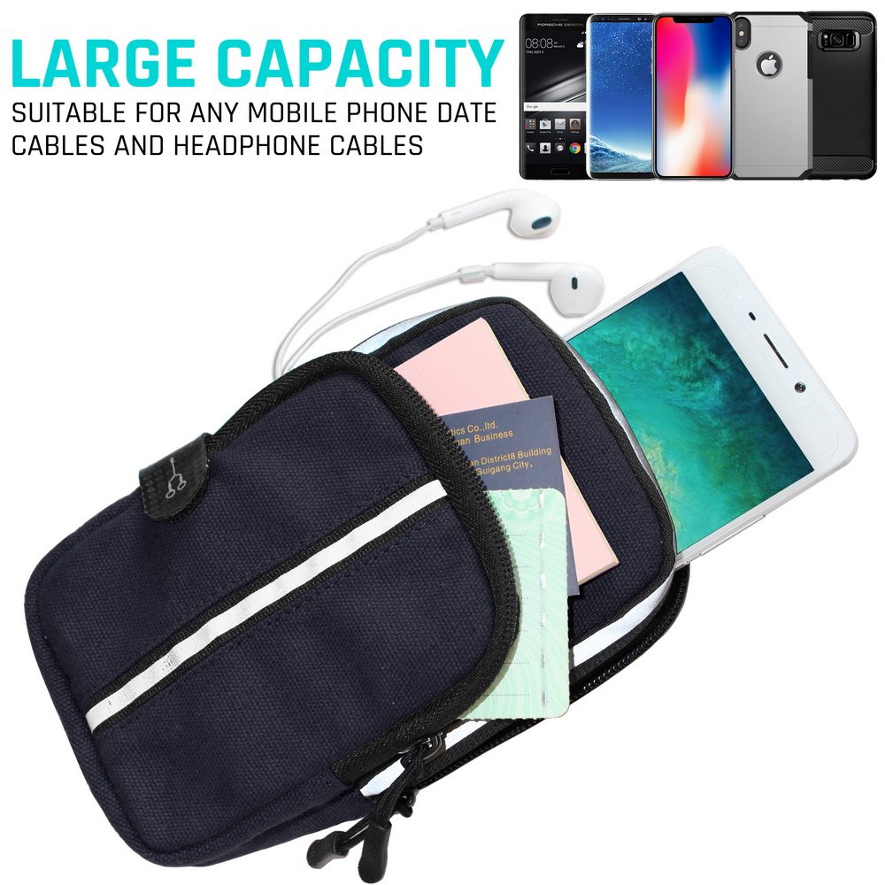 LOVPHONE Sports Armband, Double Pockets Phone Running Armband for iphone X/8/8 Plus/7/7 Plus, Samsung Galaxy Note 8/S8/S8 Plus/S7, Water Resistant (Black, 5.5-8.6inch)