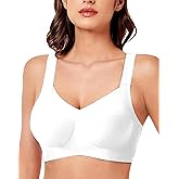 Hotcom Women's Seamless Bralette Wireless Bras V Neck Support Full Coverage Bra No Underwire Everyday Bra