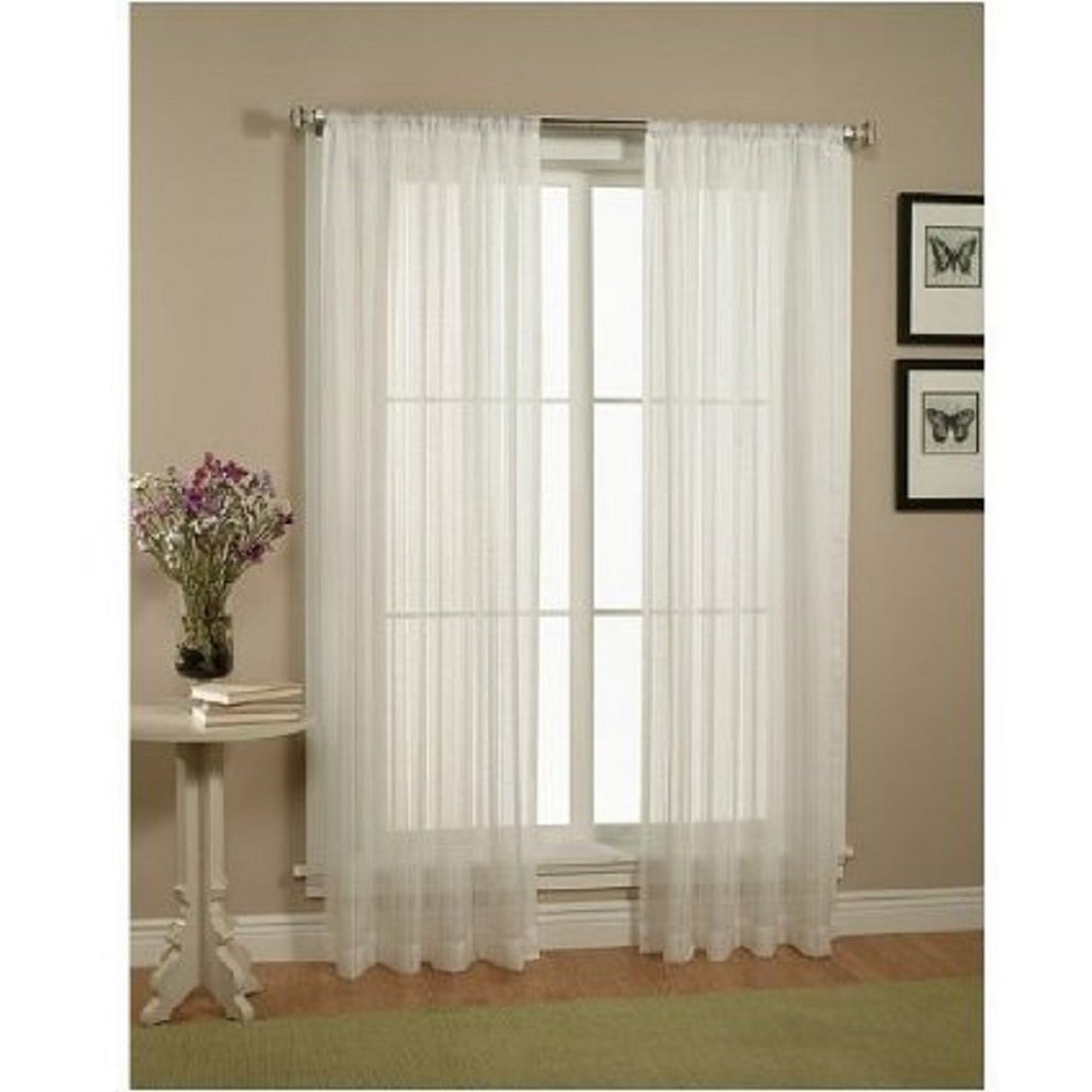Elegant Comfort 2Piece SHEER Window CURTAIN/PANEL with 2" ROD POCKET